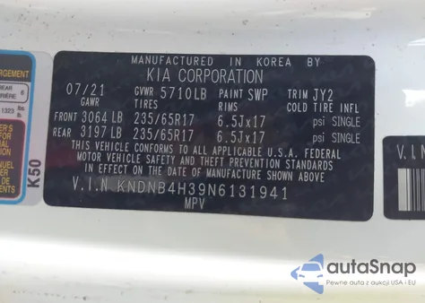 2022 Kia Carnival Mpv Lx Seat Package from USA, damaged, VIN KNDNB4H39N6131941